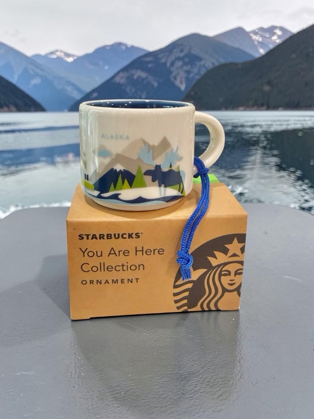 Starbucks Alaska You are Here 2oz Mini Collector Mug Ornament Travel Cruise Used